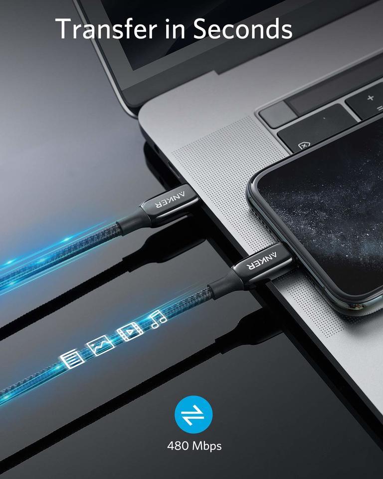 ANKER PowerLine+ III USB-C to Lightning Cable 3FT / 0.9M ANKER PowerLine+ III USB-C to Lightning Cable 3FT / 0.9M